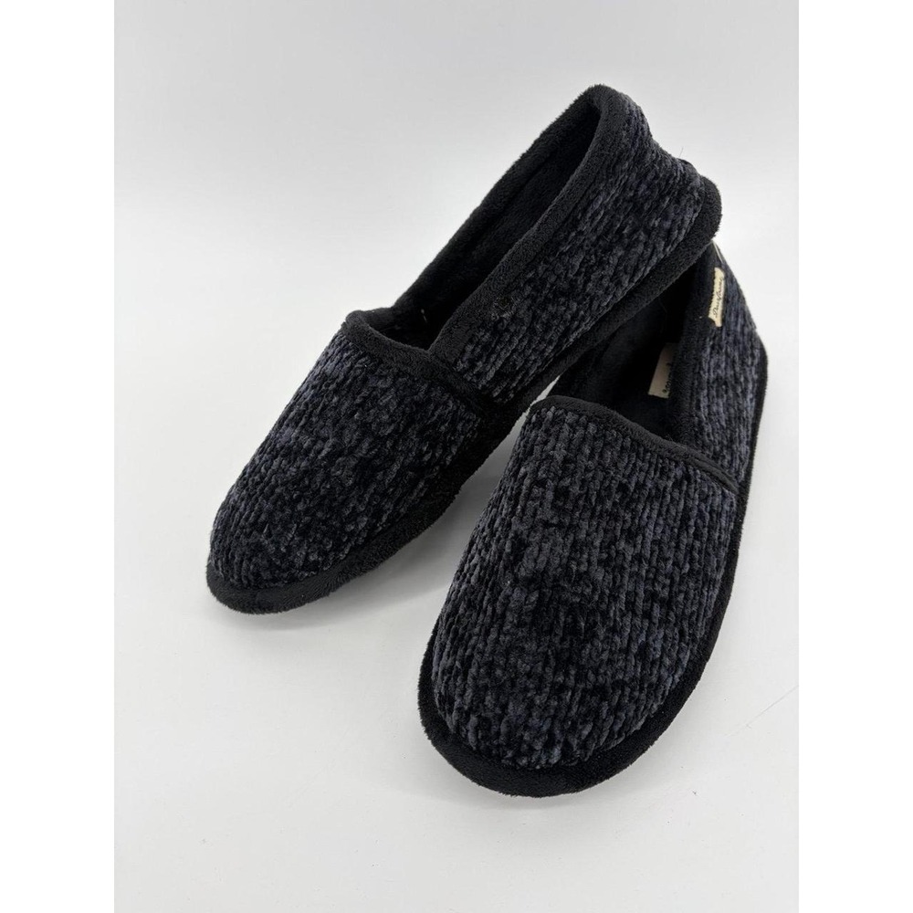 Dearfoams Chenille A-Line Slipper, Black, Women's Size Large (9-10) - Picture 2 of 7